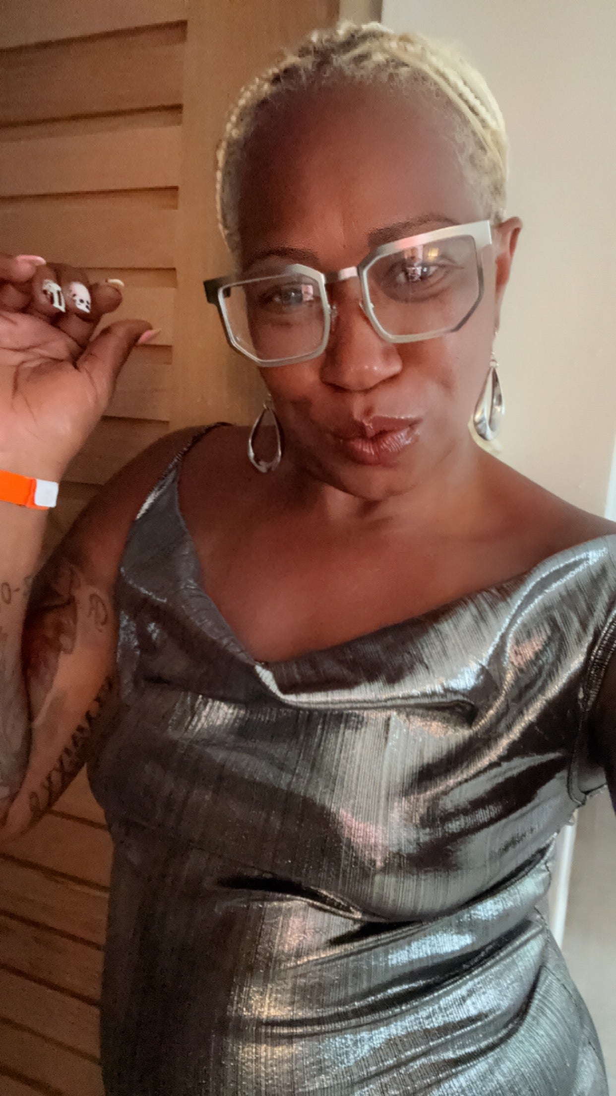 Kelly Eyewear Silver Rectangle Metal Frames