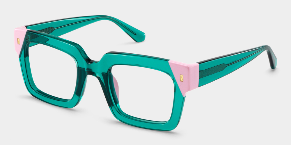 KellyEyewear Green and Pink Rectangle