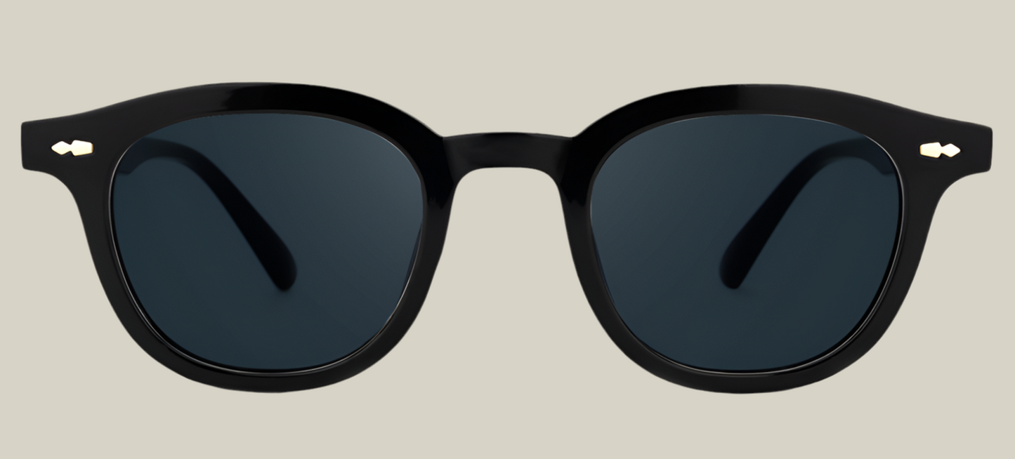 Ashbandz Black Oval Sunglasses Men Kollection