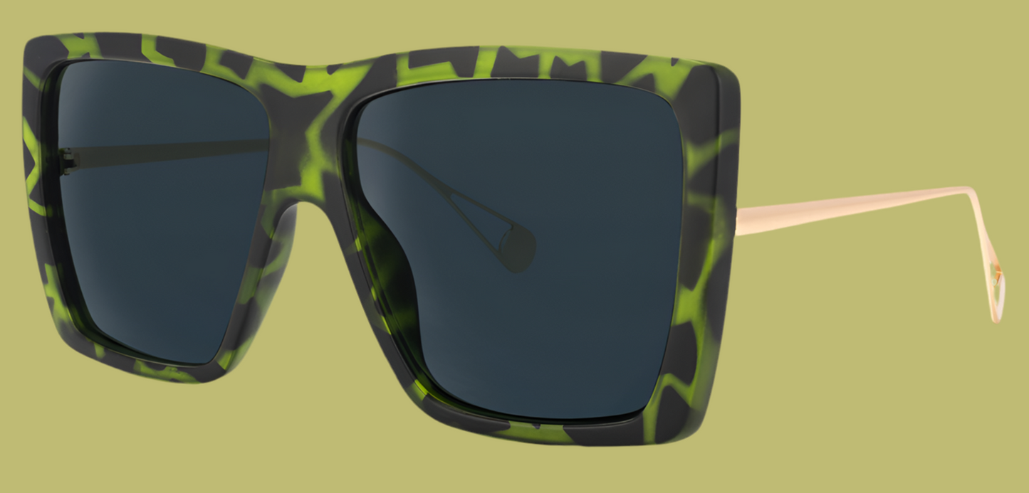 Square Green/Black Sunglasses
