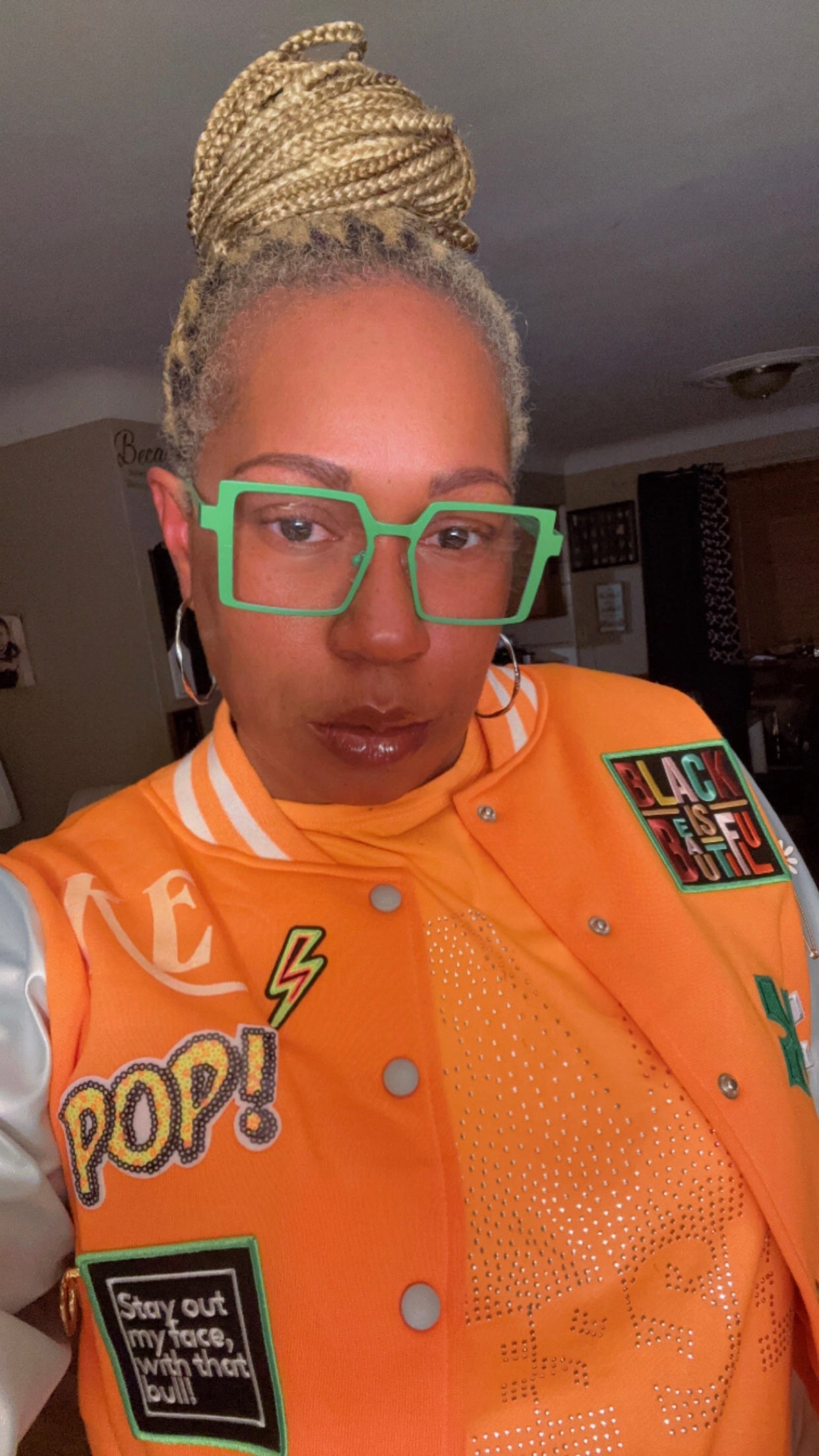 Kelly Eyewear Green Square Metal Frames