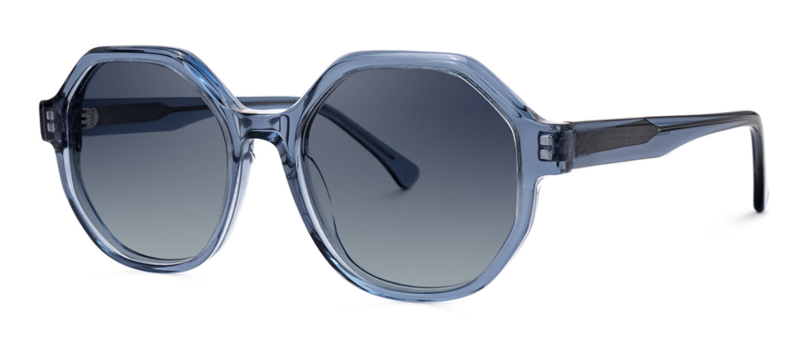 Blue Geometric Acetate Sunglasses
