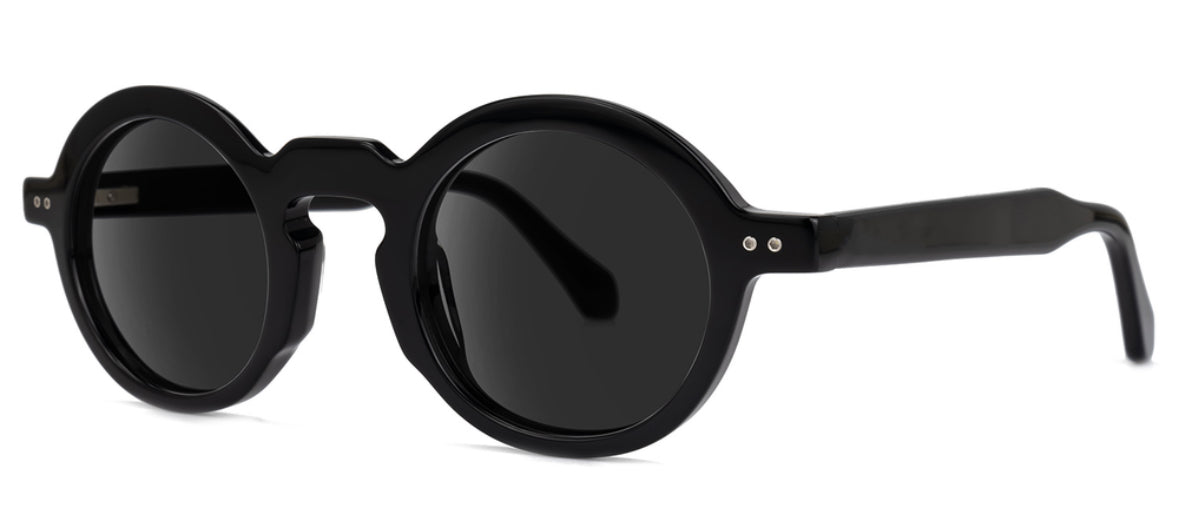 Black Round Acetate Frames Sunglasses Men Kollection