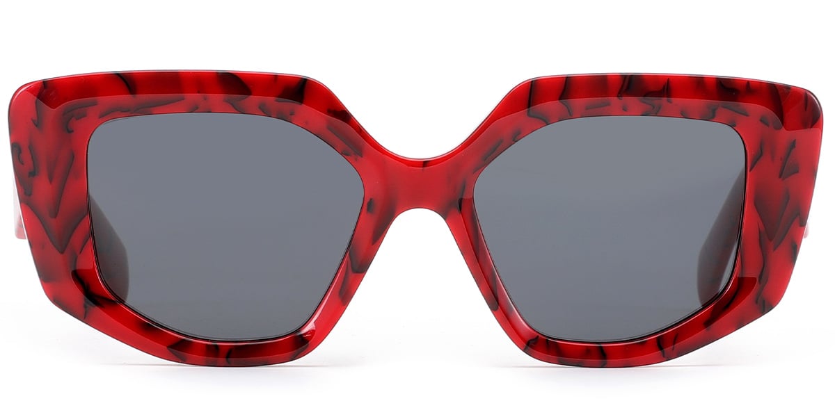 Pattern Red/Black Dark Grey Polarized Sunglasses