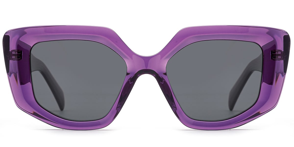 Translucent Purple Dark Grey Polarized Sunglasses