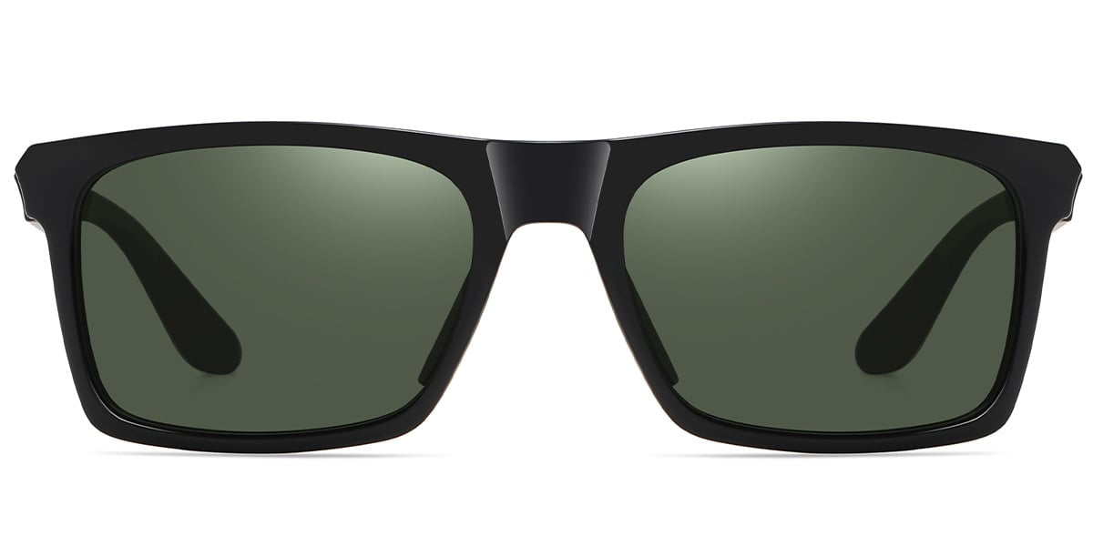 Bright Black Dark Green Polarized Sunglasses Men Kollection