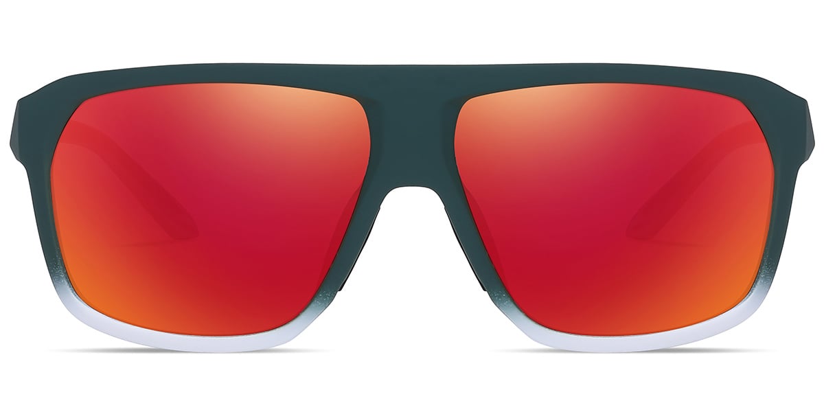 Gradient Green/White Mirrored Red