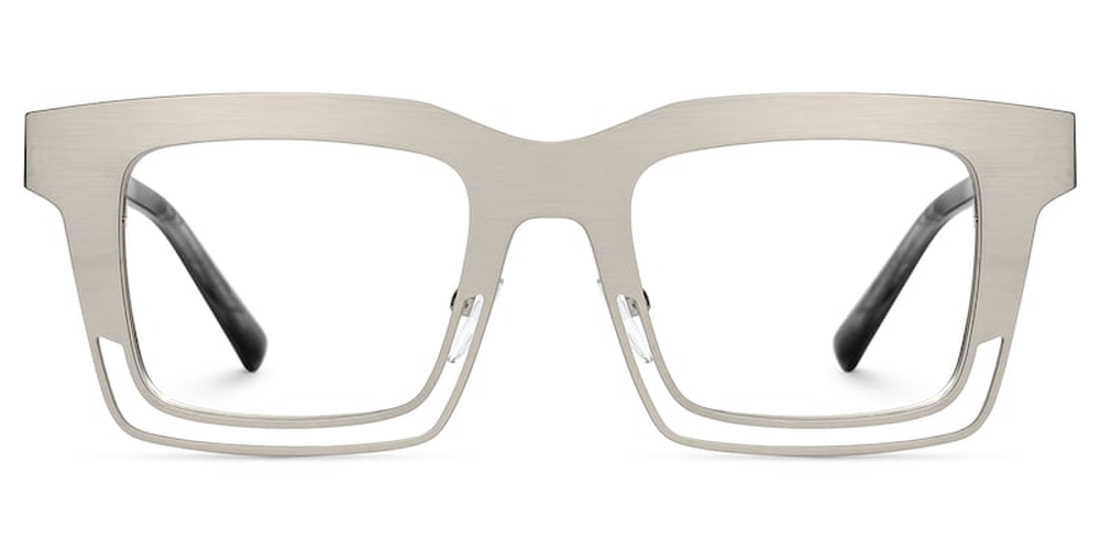 Kelly Eyewear Rectangle Silver metal Glasses Men