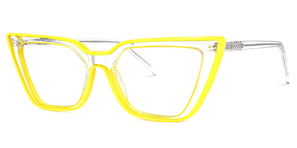 Kelly Eyewear Yellow and Clear Cat Eye