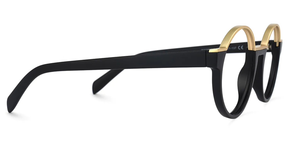 Kelly Eyewear Black and Gold Oval