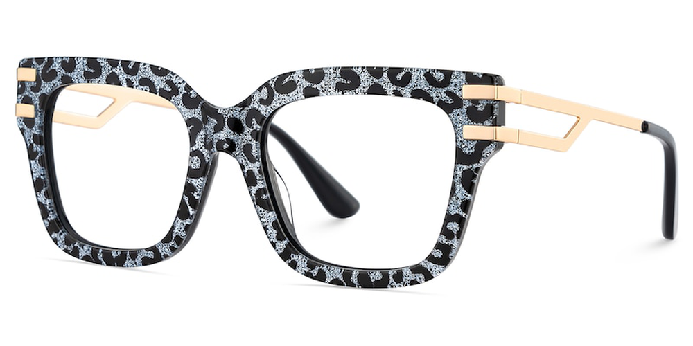 KellyEyewear Square Gray Leopard mixed Glasses