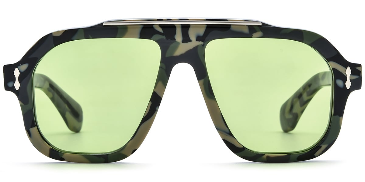 Acetate Square Aviator Sunglasses