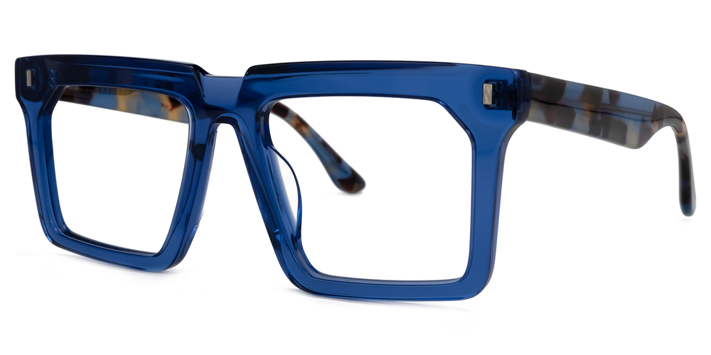 Kelly Eyewear Rectangle Blue acetate Glasses Men
