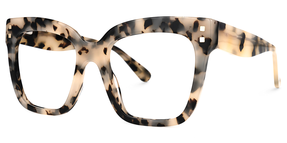 Tortoiseshell cat-eye glasses on a white background