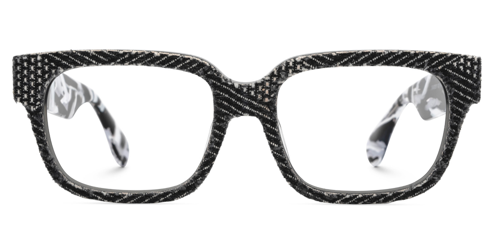 KellyEyewear Black, Demin Square Acetate