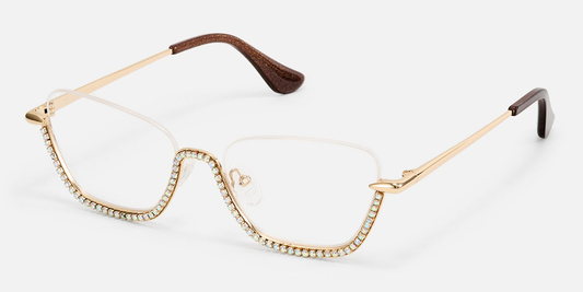 Kelly Eyewear Gold Bling Half Frame