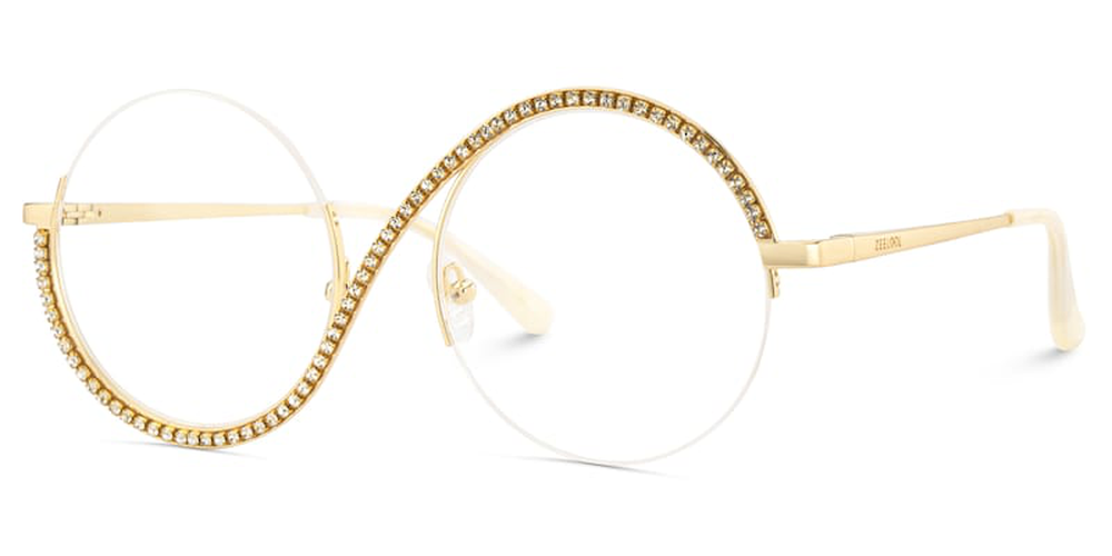 Kelly Eyewear Gold Circle half bling