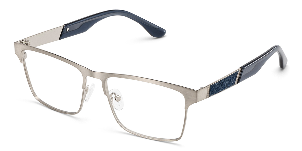 Kelly Eyewear Metal Silver frame and Blue Arms Men Wear