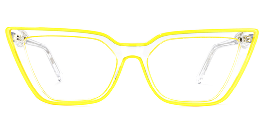 Kelly Eyewear Yellow and Clear Cat Eye