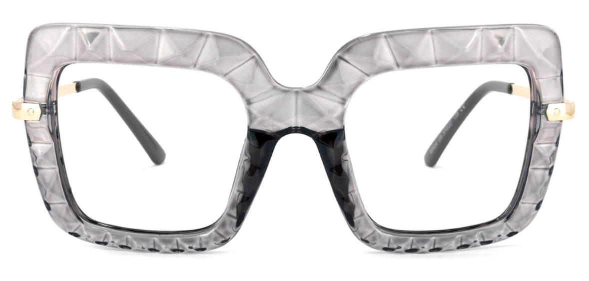 Kelly Eyewear Grey Square Plastic Frames