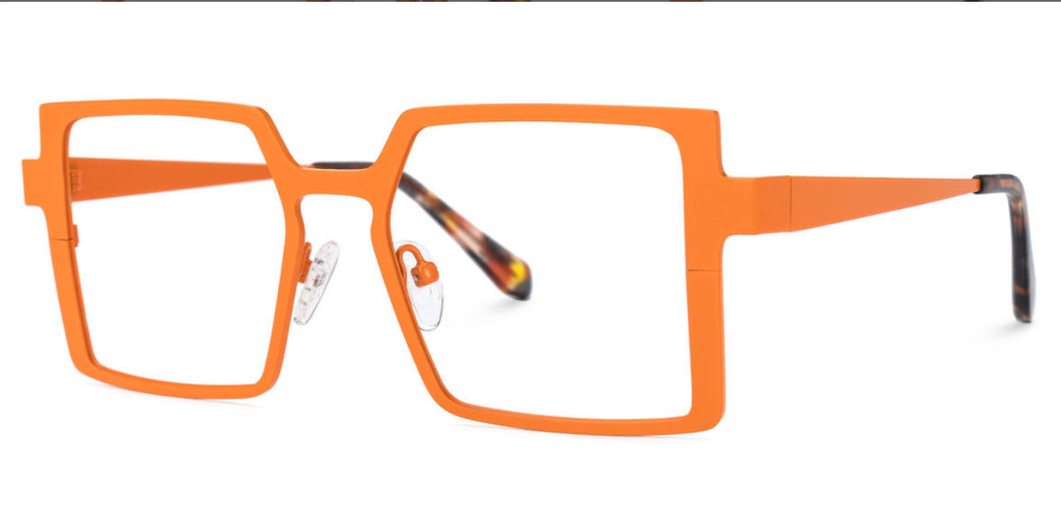 Kelly Eyewear Orange Square Metal Frames