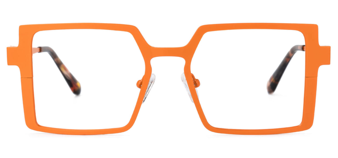 Kelly Eyewear Orange Square Metal Frames