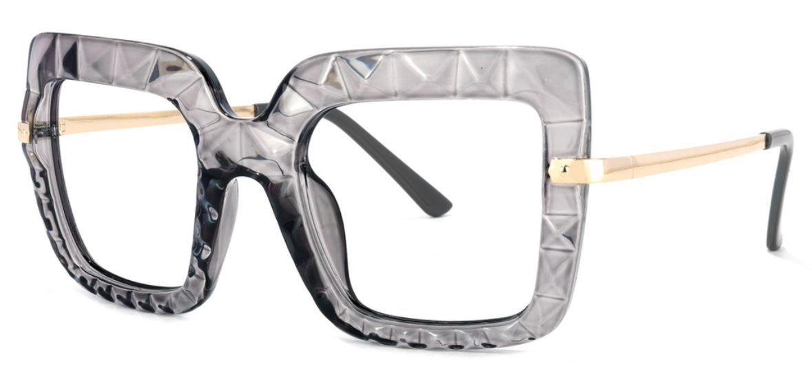 Kelly Eyewear Grey Square Plastic Frames
