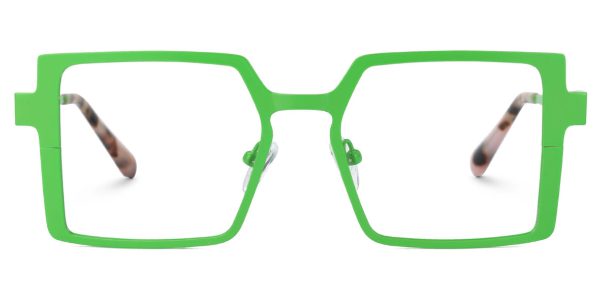 Kelly Eyewear Green Square Metal Frames