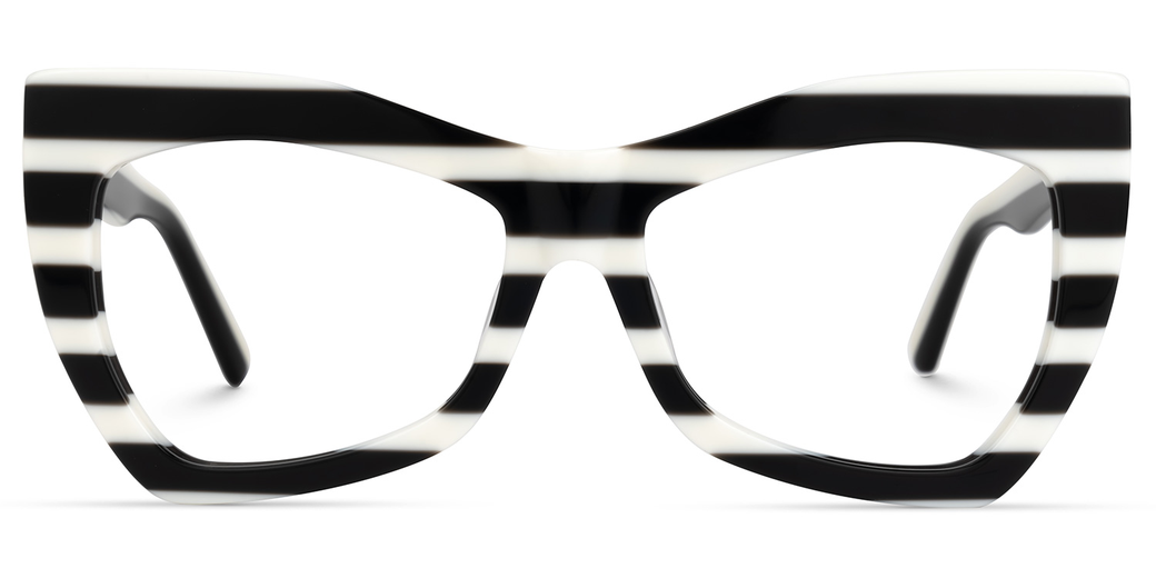 Kelly Eyewear Black/White Cateye Acetate Frame