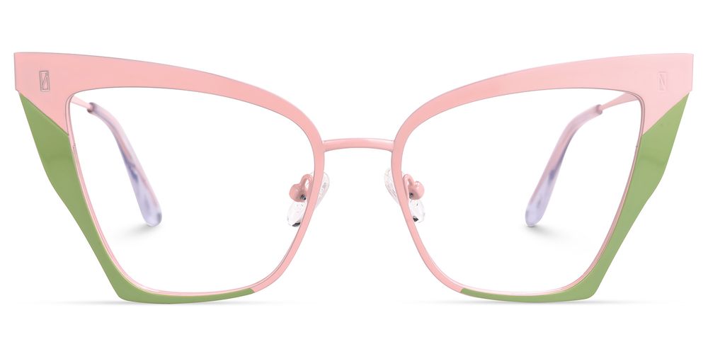 Readers +2.50 Butterfly Pink/Green Metal Frames